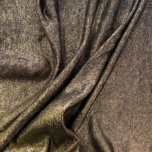 Metallic Ribbed Sateen - Black/Gold