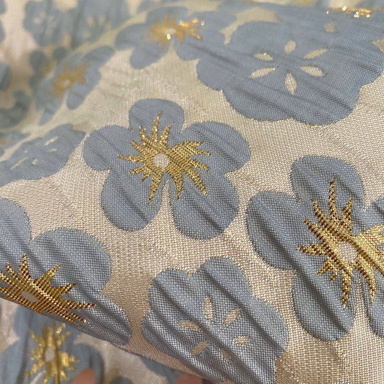 Wrinkle Daisy Brocade - Powder Blue