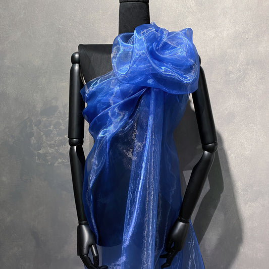 Metallic Organza - Royal Blue