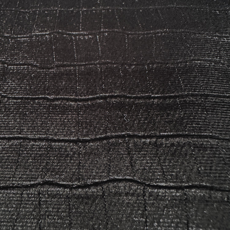 Embossed Crocodile Velour - Drill Backing - Black