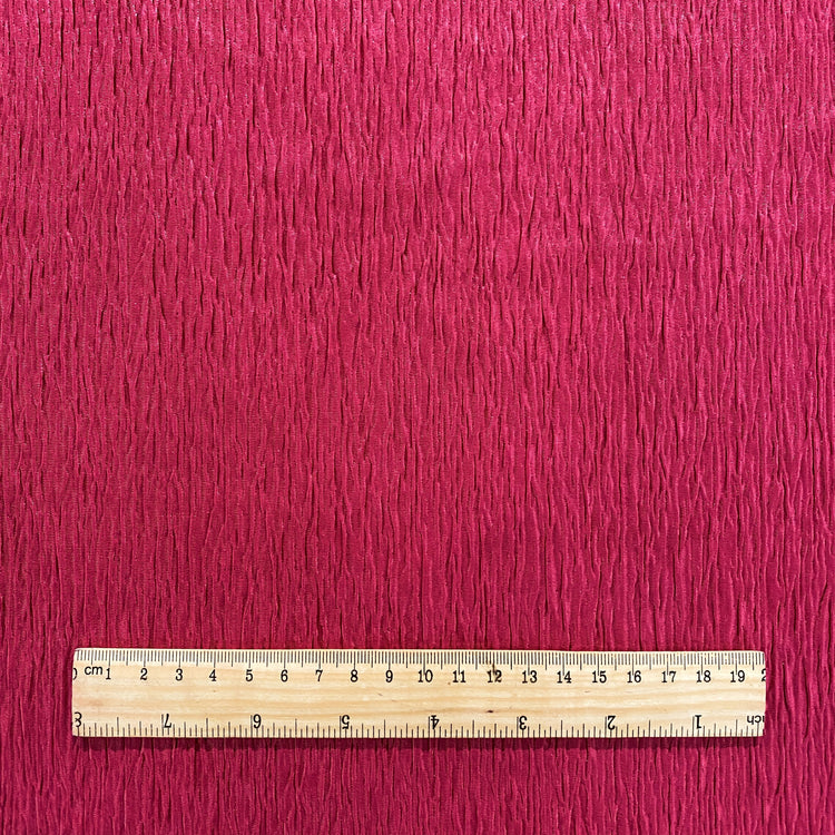 Smocked Bark Double Knit - Rose Red