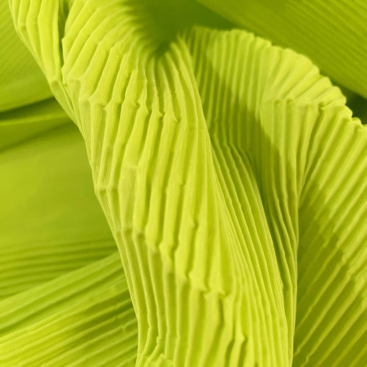 Accordion-Pleated Taffeta - Green Yellow