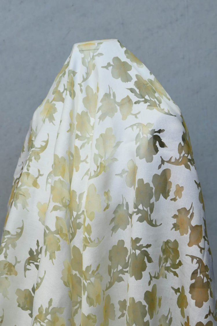 Chiffon Pansy Window Cotton/Nylon Twill - Gold/Pale Goldenrod