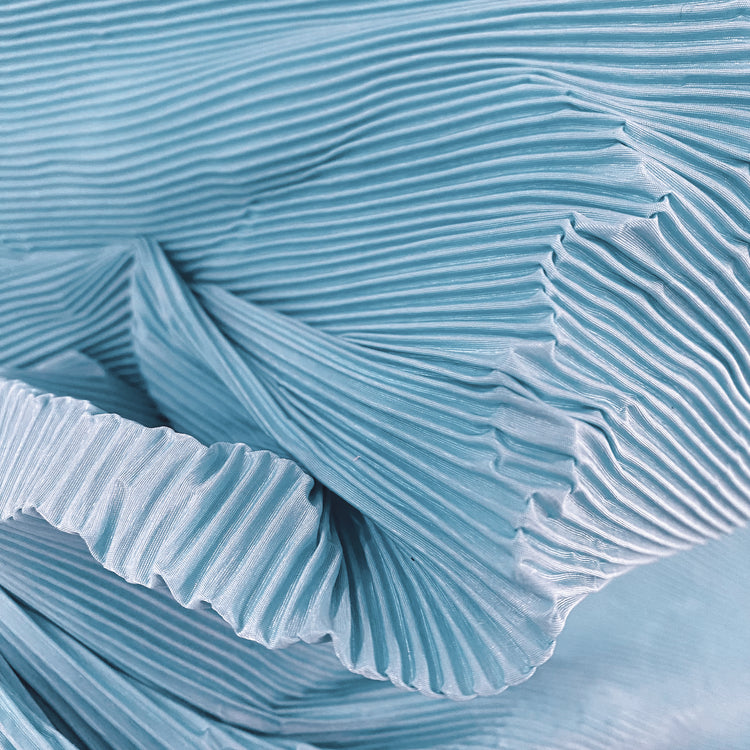 Accordion-Pleated Taffeta - Powder Blue