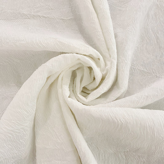 Bonded Chiffon Plisse - White