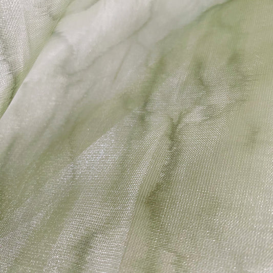 Iridescent Stained Organza - Pale Moss Green