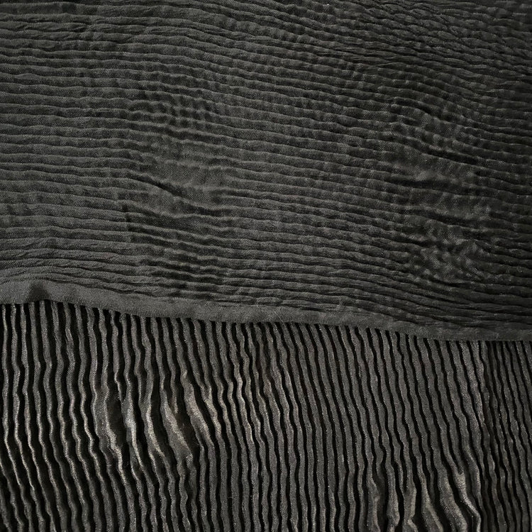 Burnished Spot Plisse Satin - Black
