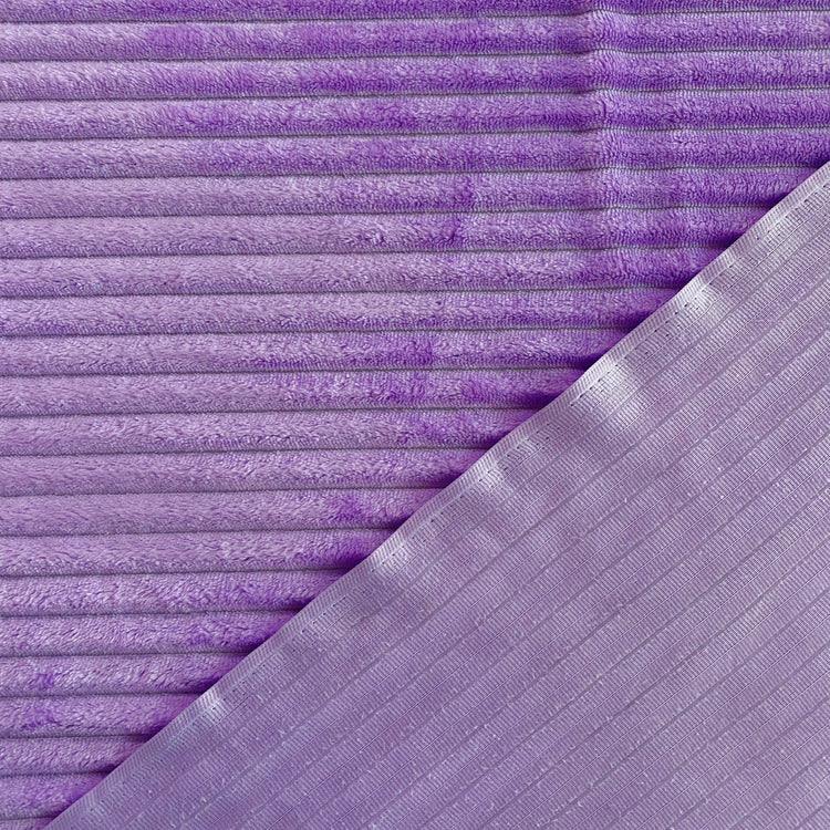 Pelted Striped Faux Fur - Short Pile -  Plum Purple