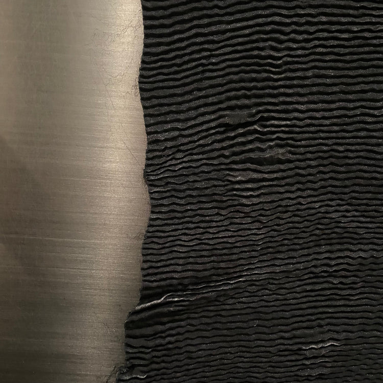 Burnished Spot Plisse Satin - Black