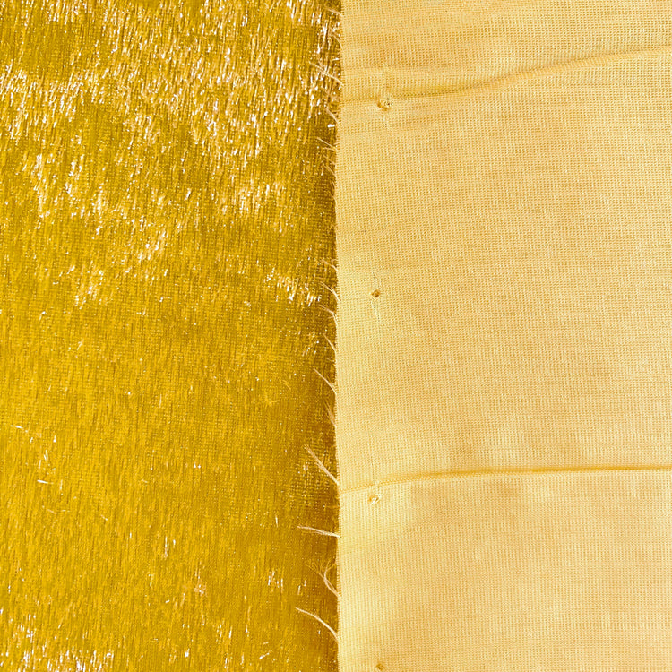 Brushed Metallic Long-pile Velvet - Yellow Gold