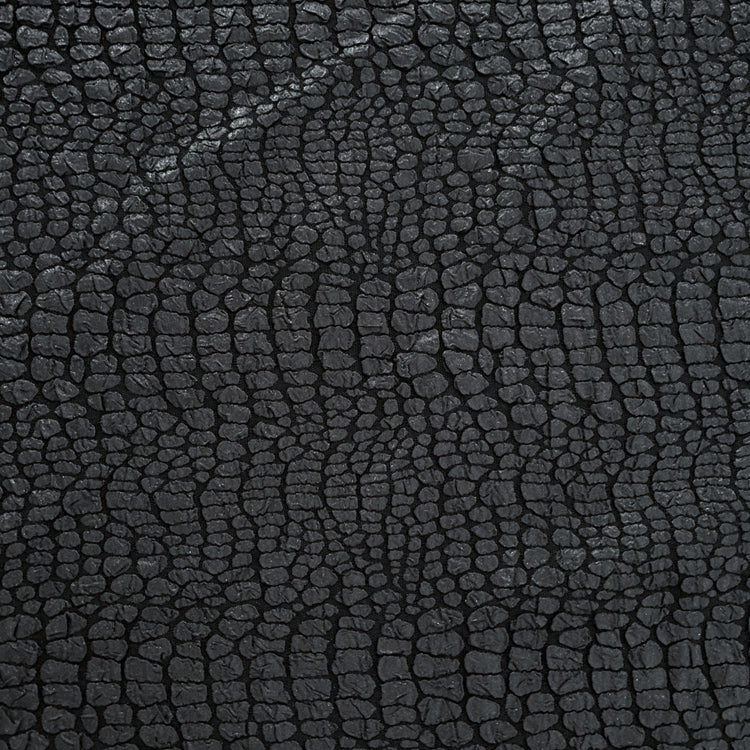 Crocodile Crinkle Textured Cloqué - Black