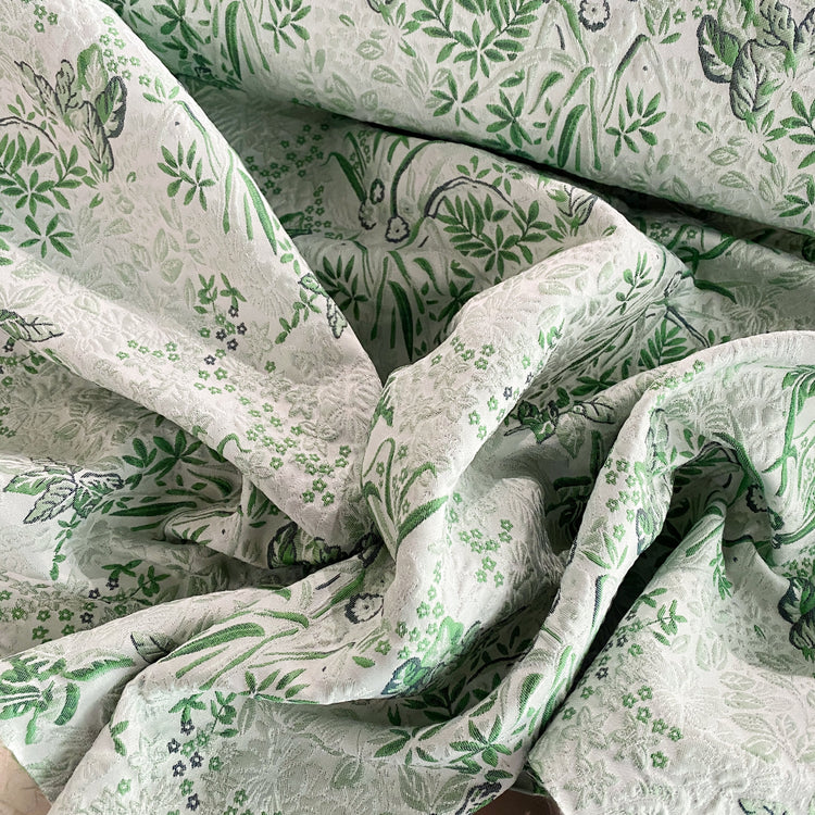 Botanical Cloqué Jacquard - Spring Green / Honeydew / White