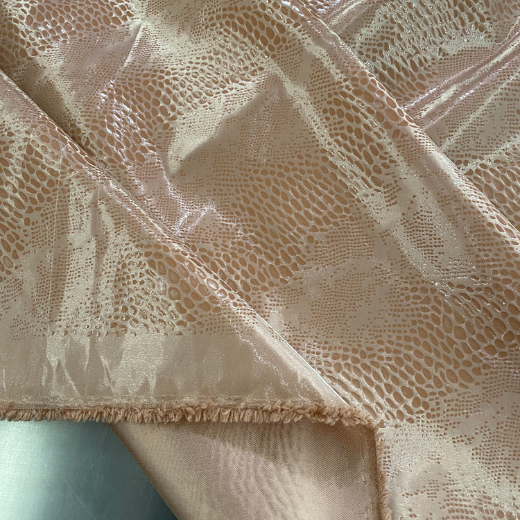 Reptile Foil Shimmer Satin - Sand