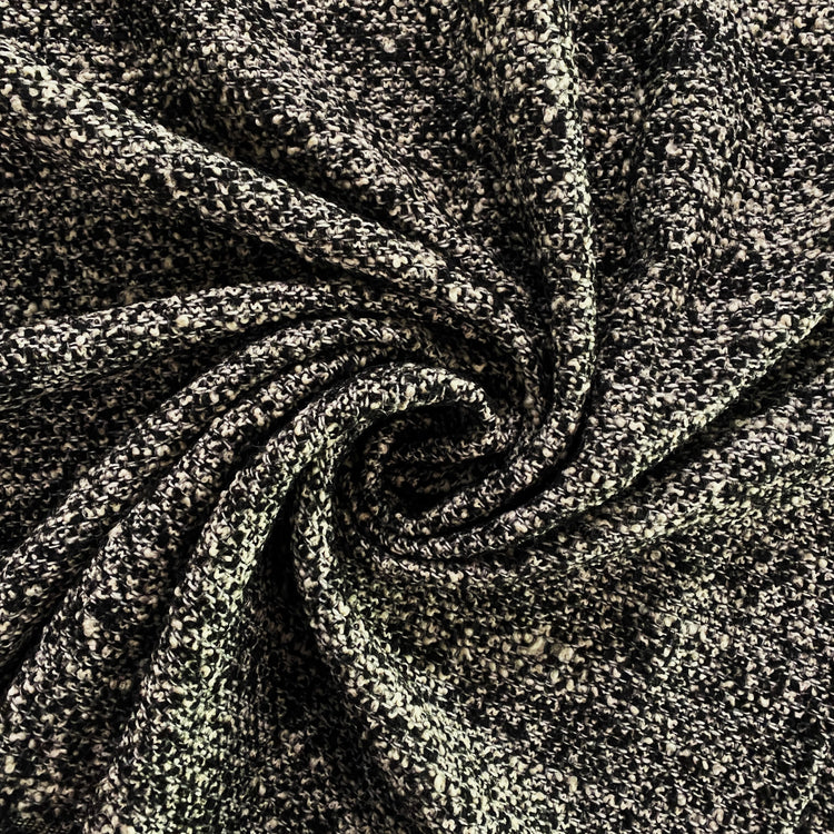 Tweed Bouclé- Wool/Poly/Nylon Blend - Black/White
