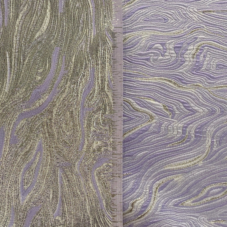Contour Wave Brocade -  Pale Purple/Silver Metallic