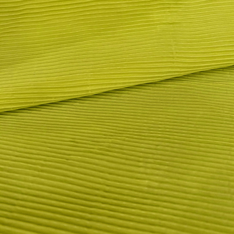 Accordion-Pleated Taffeta - Yellow Green