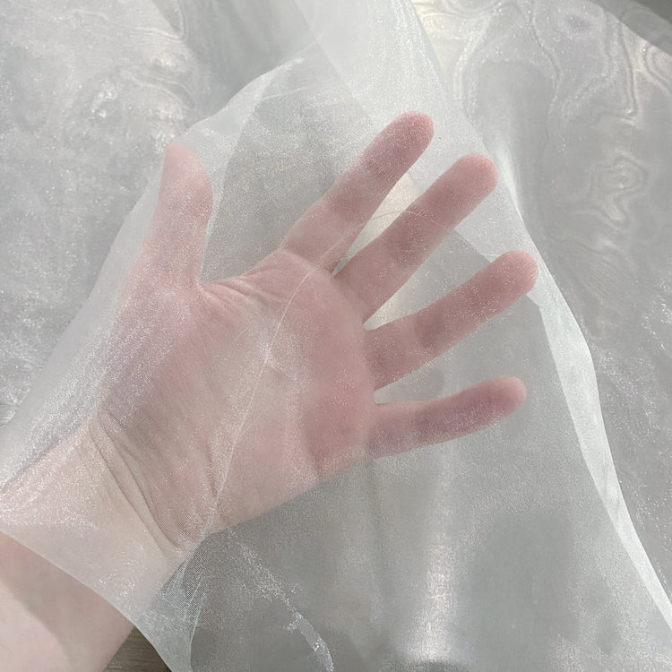 Metallic Organza - White