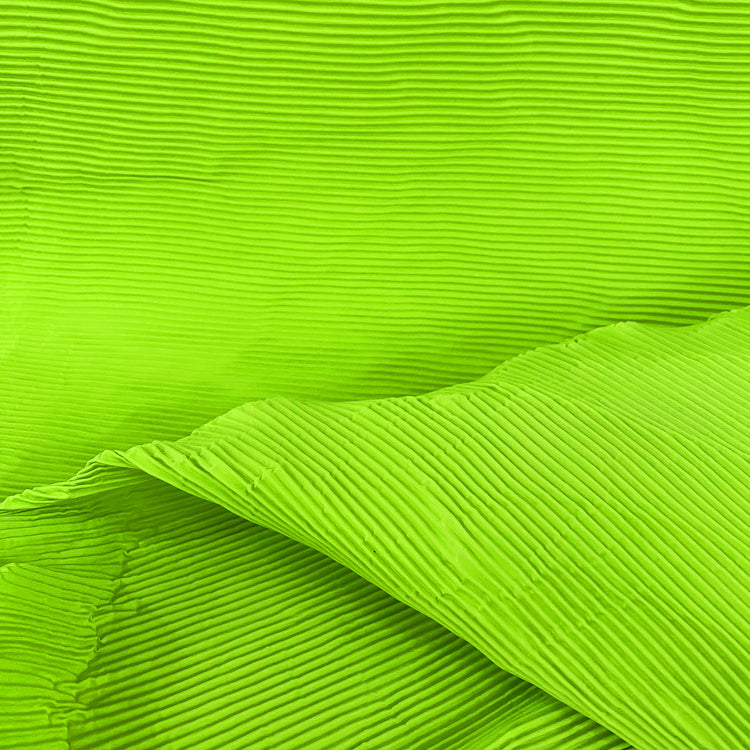 Accordion-Pleated Taffeta - Lawn Green