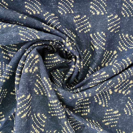 Shibori Checkerboard Cotton Jacquard - Denim