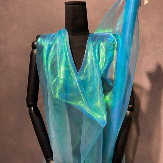 Holographic Organza - Dark Turquoise