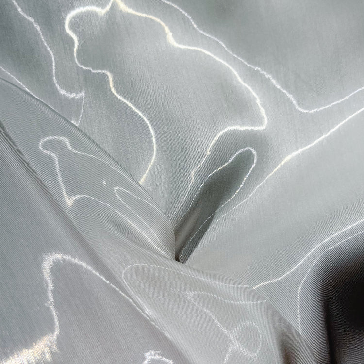 Fabric Lab Exclusive - Satin Backed Liquid Shimmer - White