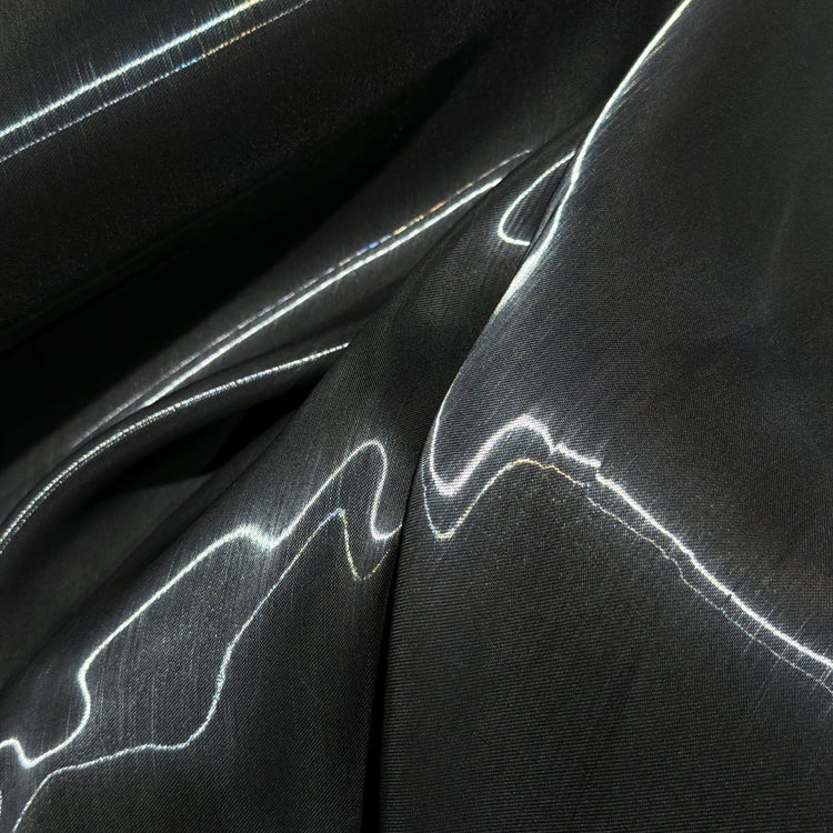 Fabric Lab Exclusive - Satin Backed Liquid Shimmer - Black