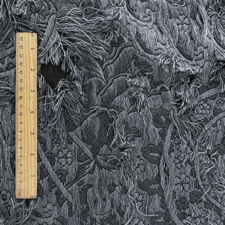 Chenille Cotton Fringe Tapestry Jacquard - Grey