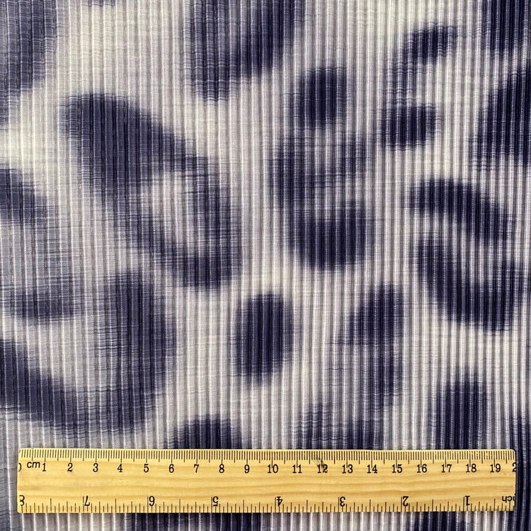 Airbrush Leopard Print Plisse - Slate Blue/Ghost White