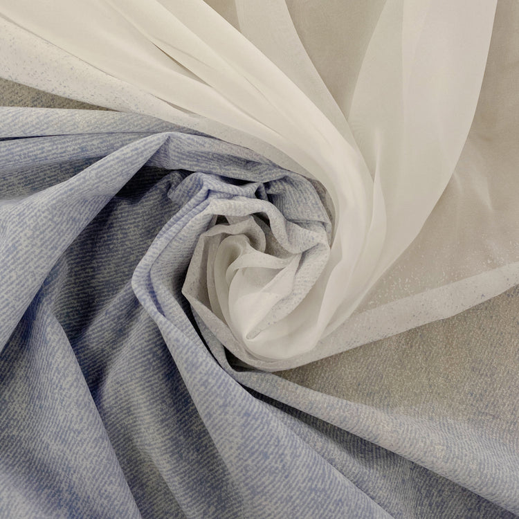 Denim Devoré Burnout Chiffon - Light Blue