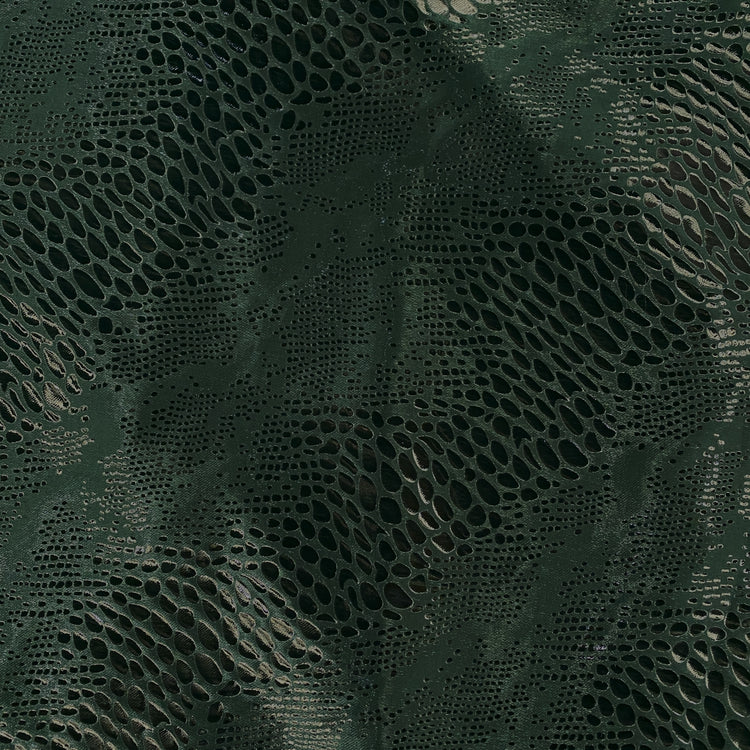 Reptile Foil Shimmer Satin - Dark Green