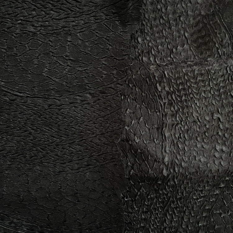 Wavy Tire Track Plisse Organza - Black