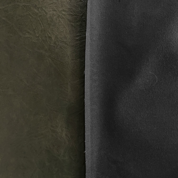 Wrinkle Grain Faux Leather - Dark Olive Green