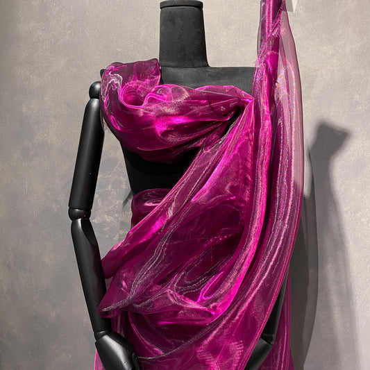 Shot Organza - Fuchsia/Black