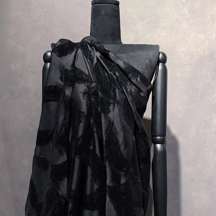 Feather Devoré Burnout Chiffon - Black