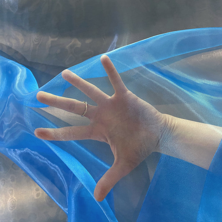 Metallic Organza - Manganese Blue