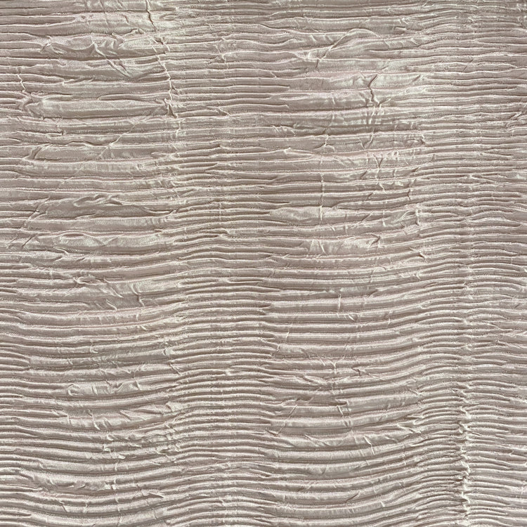 Crushed Striped Plisse Satin - Blush White
