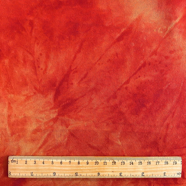 Abstract Shibori Satin Back Crepe - Red / Pale Goldenrod
