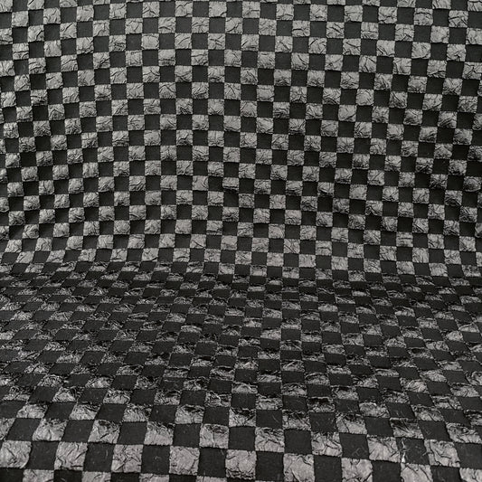 Stretch Checkered Double Weave - Black