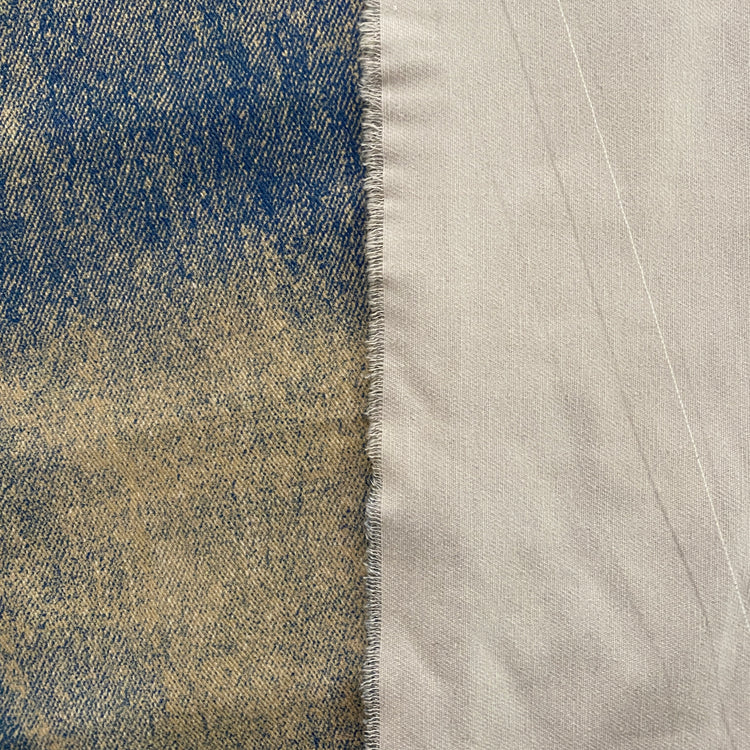 Vintage Fade Print Denim - Blue / Light Yellow