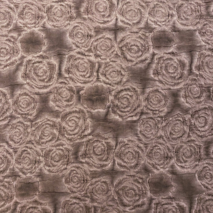 Embossed Crinkle Rose Jacquard -  Brown / Mulberry Purple