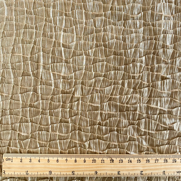 Scale Pleat Satin - Sandy Gold