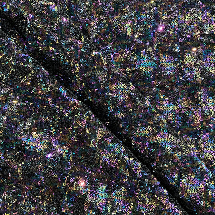 Quarter Square Triangle Micro Sequin - Iridescent / Black