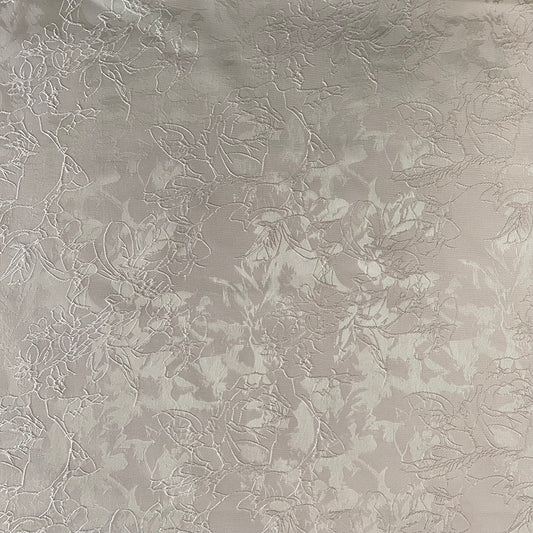 Rose Embroidered Satin Jacquard - White