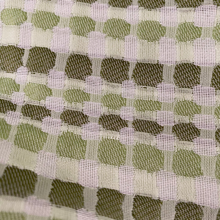 Polkadot Madras - Pale Green/Olive Drab/White