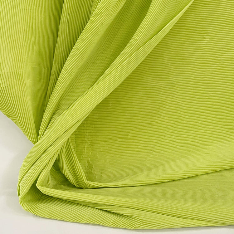 Accordion-Pleated Taffeta - Lime Green