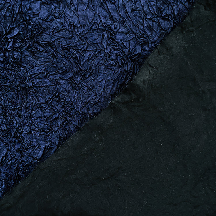 Crushed Satin - Bonded - Navy