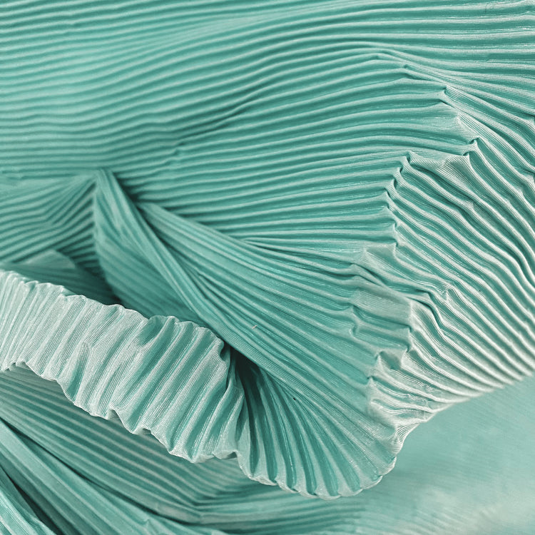 Accordion-Pleated Taffeta - Turquoise