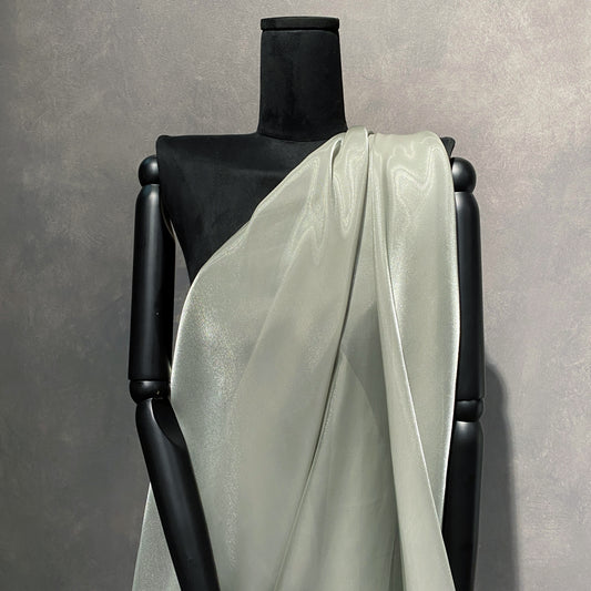 Pearlescent Satin Organza - Pale Green