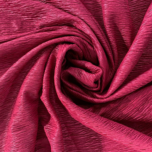 Smocked Bark Double Knit - Rose Red