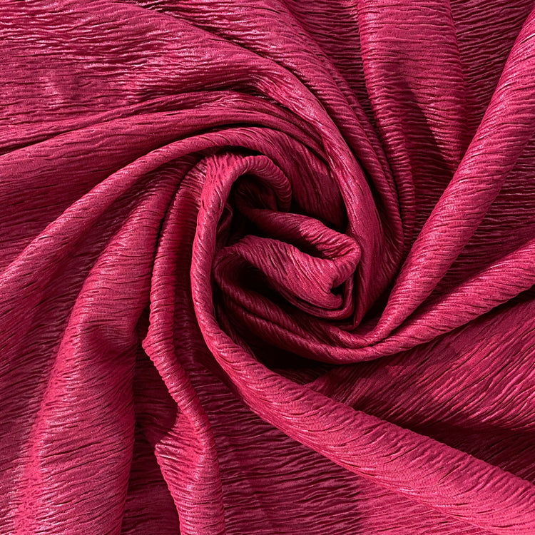 Smocked Bark Double Knit - Rose Red